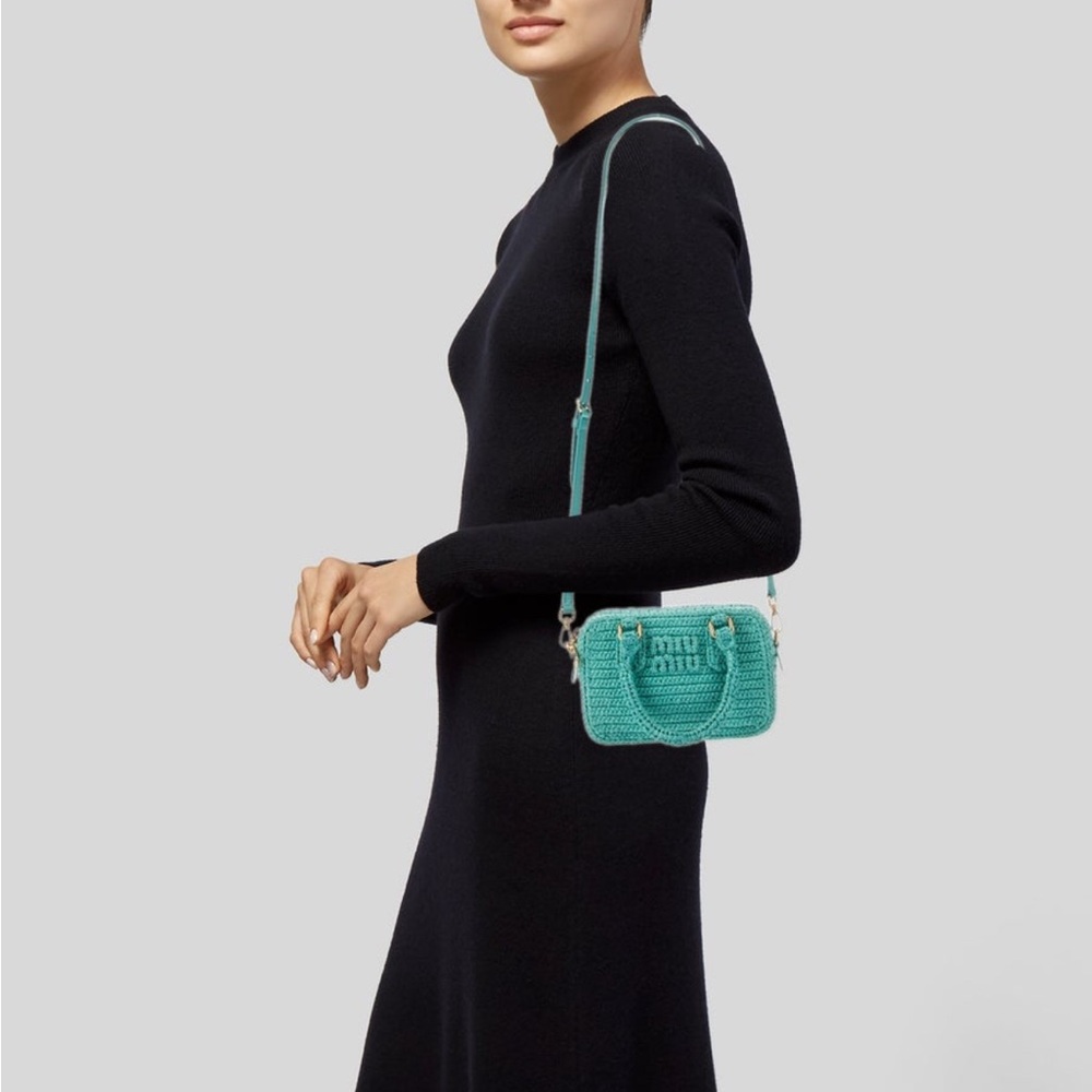 Miu Miu Teal Raffia Bag NWT - Picture 6 of 6